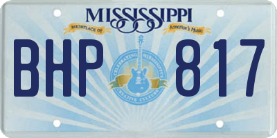 MS license plate BHP817