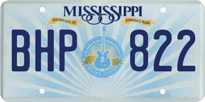 MS license plate BHP822