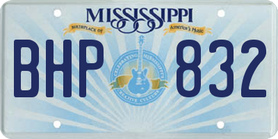 MS license plate BHP832