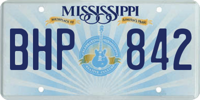 MS license plate BHP842