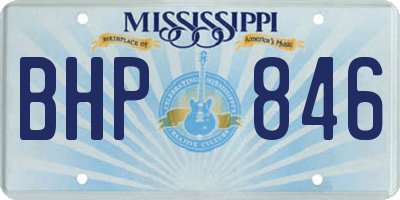 MS license plate BHP846