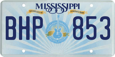 MS license plate BHP853