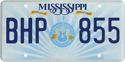 MS license plate BHP855