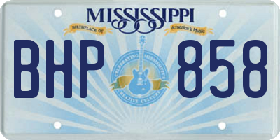 MS license plate BHP858