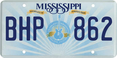 MS license plate BHP862