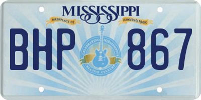 MS license plate BHP867