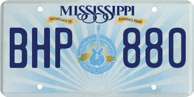 MS license plate BHP880