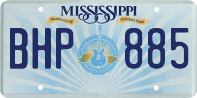 MS license plate BHP885