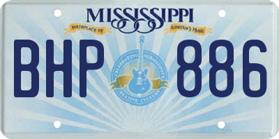 MS license plate BHP886