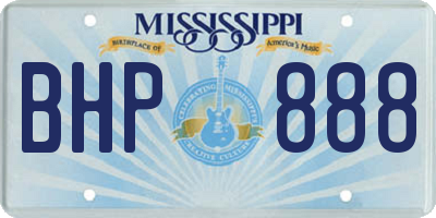 MS license plate BHP888