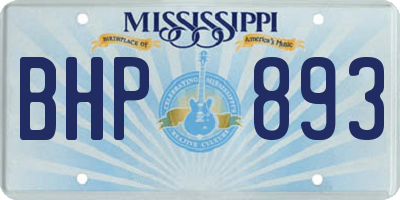 MS license plate BHP893