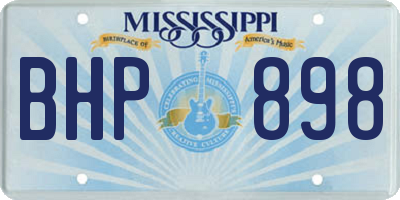 MS license plate BHP898