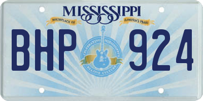 MS license plate BHP924