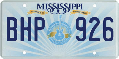 MS license plate BHP926
