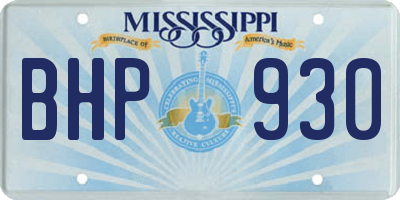 MS license plate BHP930