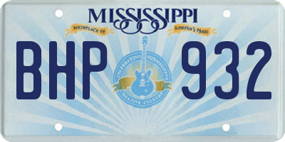 MS license plate BHP932