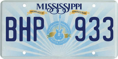 MS license plate BHP933