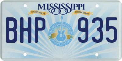 MS license plate BHP935