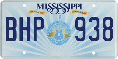 MS license plate BHP938