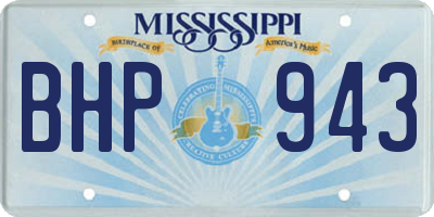 MS license plate BHP943