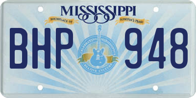MS license plate BHP948