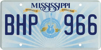 MS license plate BHP966