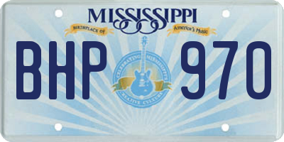MS license plate BHP970