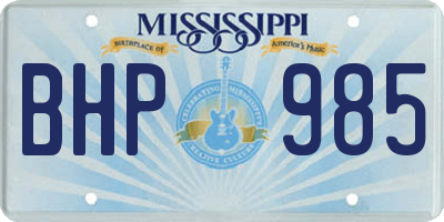 MS license plate BHP985