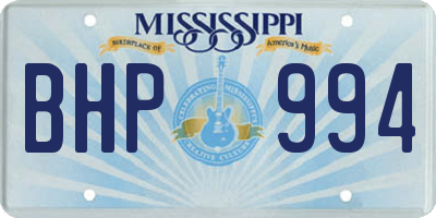 MS license plate BHP994