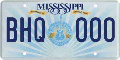 MS license plate BHQ000