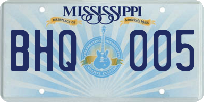 MS license plate BHQ005