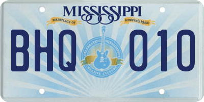 MS license plate BHQ010
