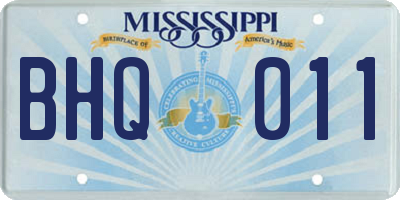 MS license plate BHQ011