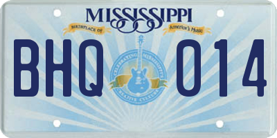 MS license plate BHQ014