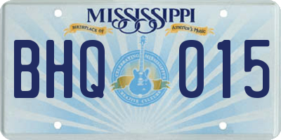MS license plate BHQ015