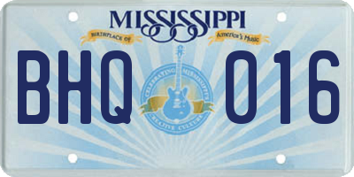 MS license plate BHQ016