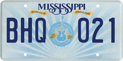 MS license plate BHQ021