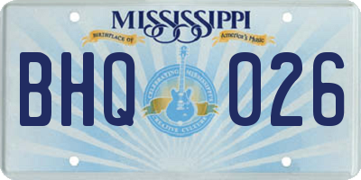 MS license plate BHQ026