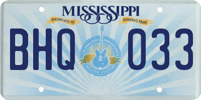 MS license plate BHQ033