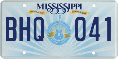 MS license plate BHQ041