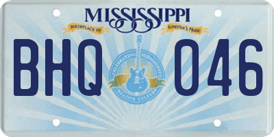 MS license plate BHQ046