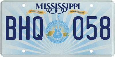 MS license plate BHQ058