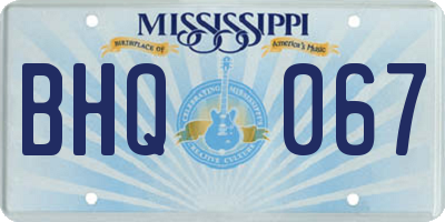 MS license plate BHQ067