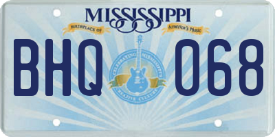 MS license plate BHQ068