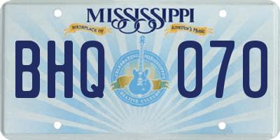 MS license plate BHQ070