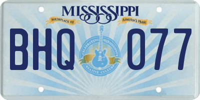 MS license plate BHQ077
