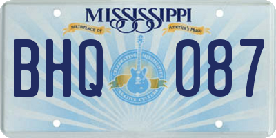 MS license plate BHQ087