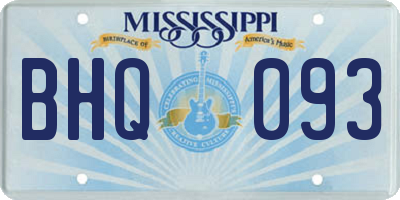 MS license plate BHQ093