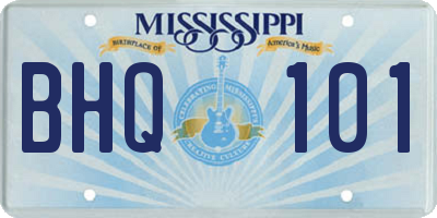 MS license plate BHQ101