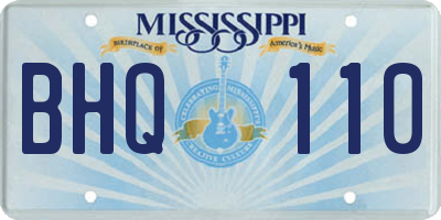 MS license plate BHQ110